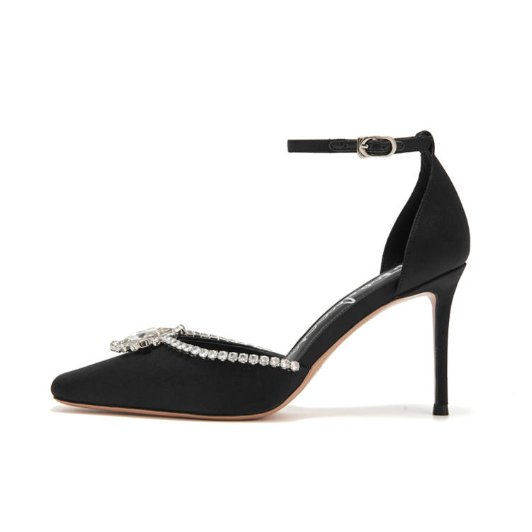 SHOESZOOO Waterdrop Rhinestone Jewelry French Square Toe Wedding Shoes Slim Heel High Heels 8.5cm Women's
