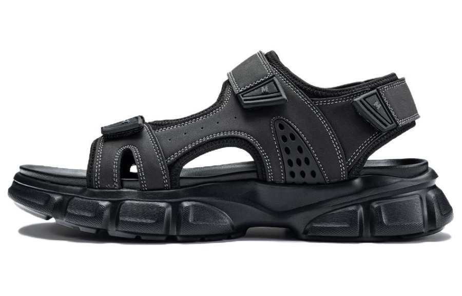 FAIRWHALE Beach Sandals Men's Pure Black