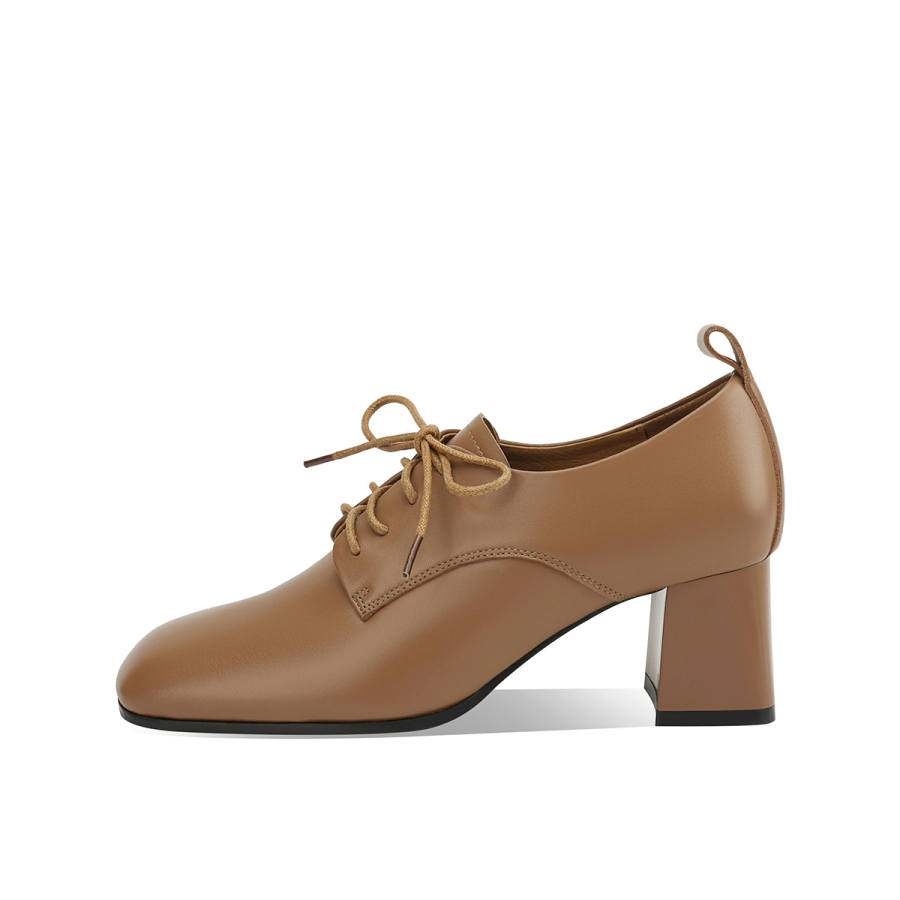 BOERDIQI Sheepskin Chunky Heel High Heels Women's