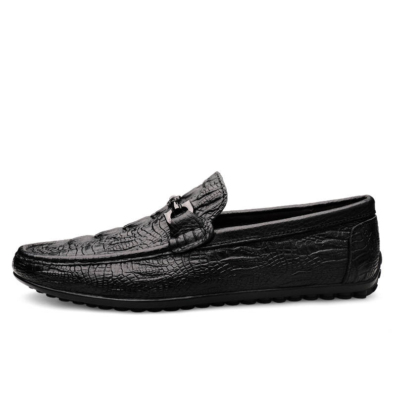 XIMO BULL Top Grain Cow Leather Casual Shoes Men's Black