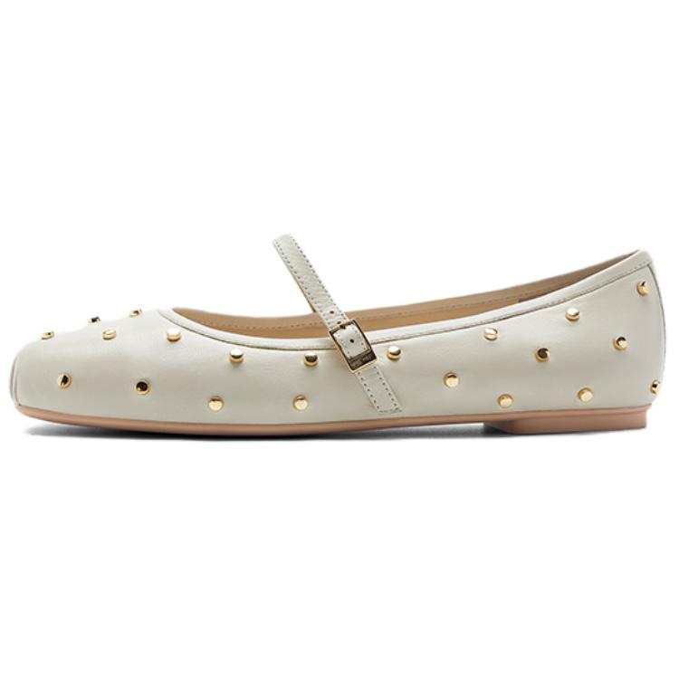 NINE WEST Sheepskin Flat Mary Jane Shoes 0.8cm Women's