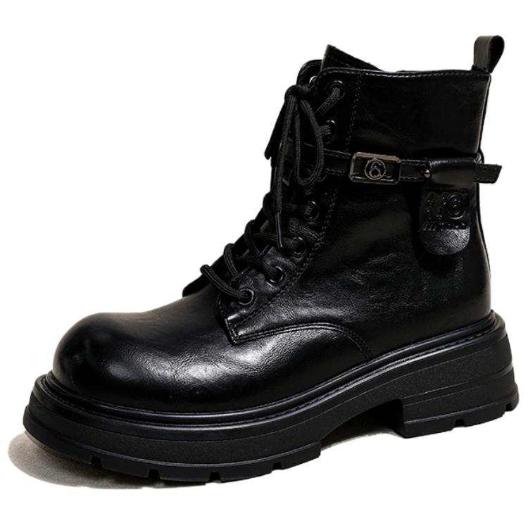 Ouumeis Short Combat Boots 5cm Women's Black