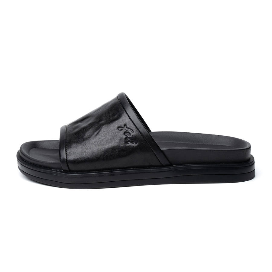 FED Rubber Foam Outsole Odor Resistant Quick Dry Slide Slippers Men's Black