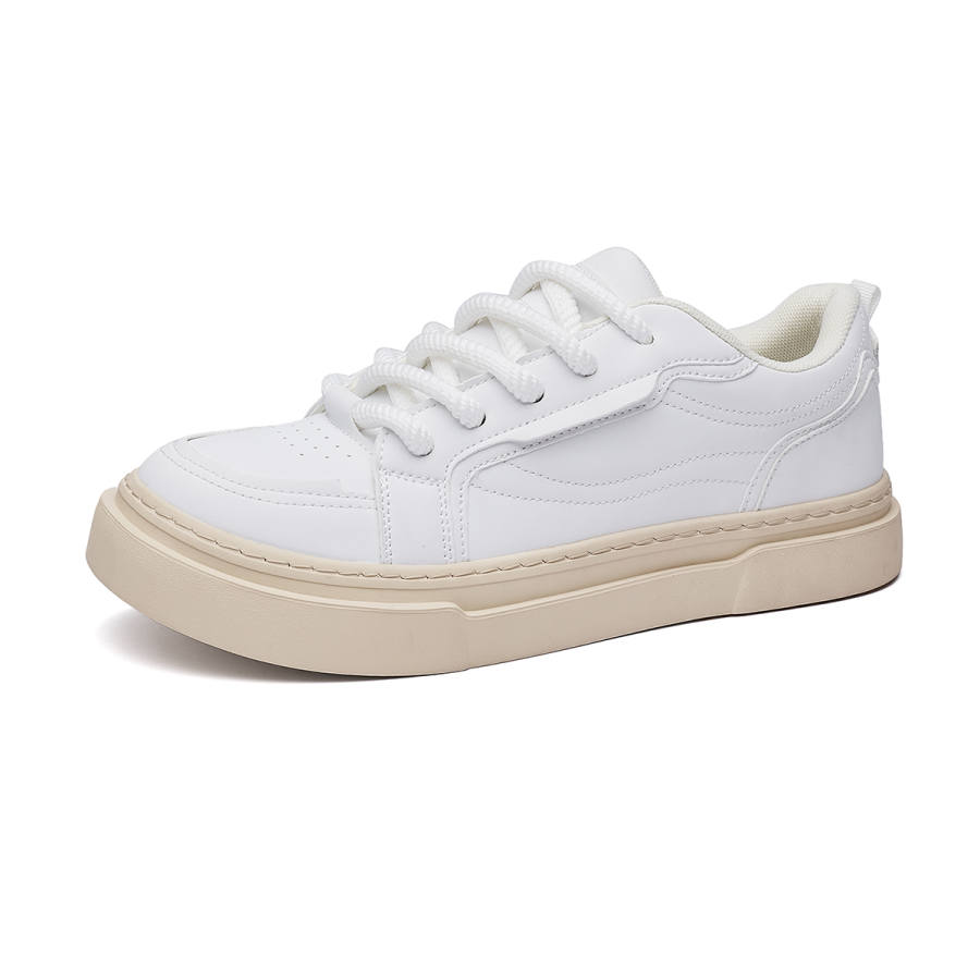 HUITE Abrasion Resistant Abrasion Resistant Low top Skateboard Shoes Unisex White