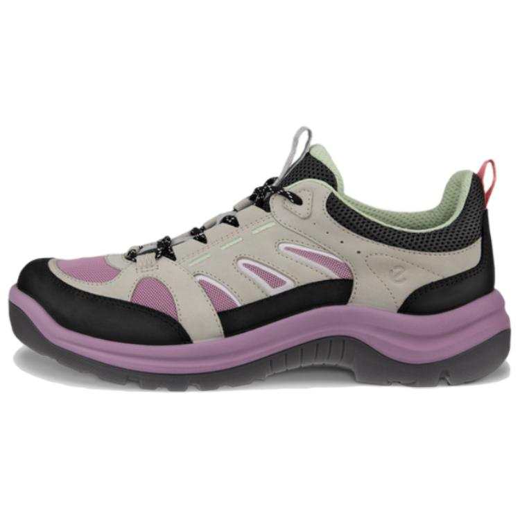 Ecco OFFROAD Leather Low top Outdoor Shoes Women's Gray Purple