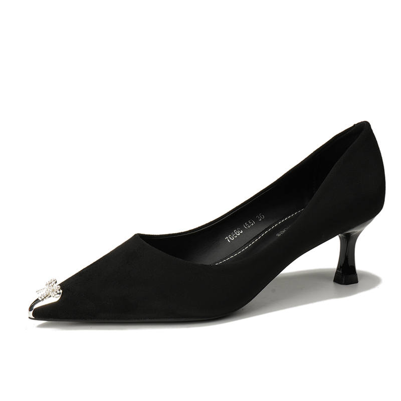 QITUMAUL Suede Slim Heel High Heels Women's