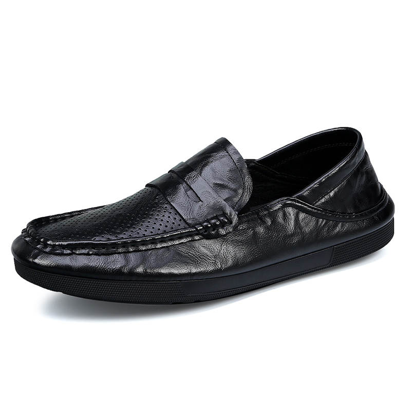 KACHILANG Cow Split Leather Casual Shoes Men's Black