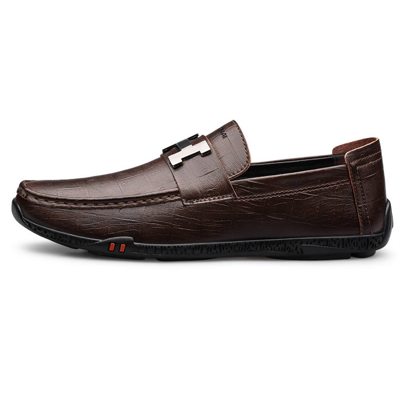 WENNAI Cow Split Leather Casual Shoes Men's Brown