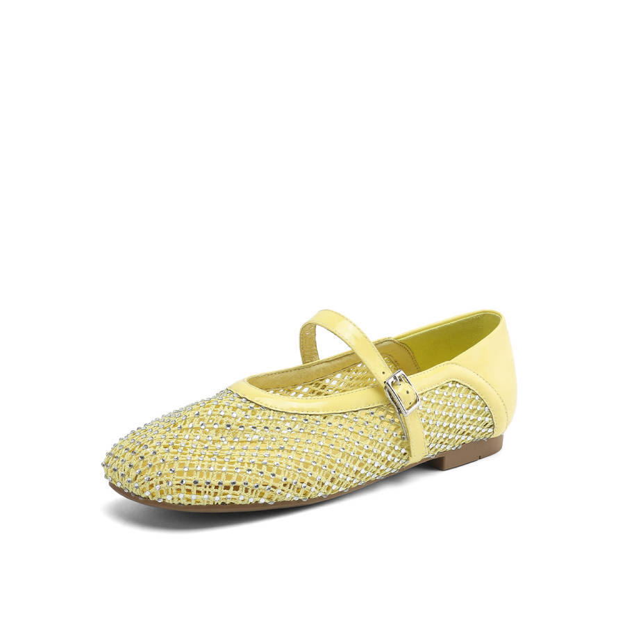 Rosa Bianca Fabric Flat Mary Jane Shoes Women's