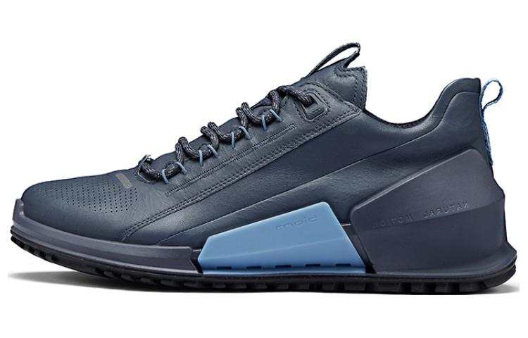 Ecco Striding 2.0 Series Cow Leather Low top Sports Casual Shoes Men's Blue Gray