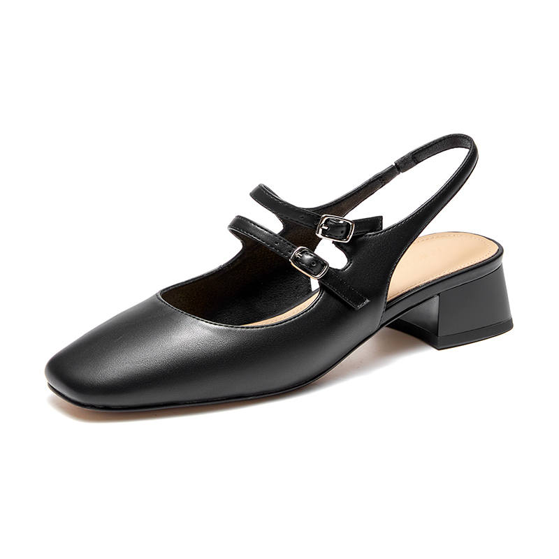AOKANG Mary Jane Shoes Women's Black/Ecru/Apricot