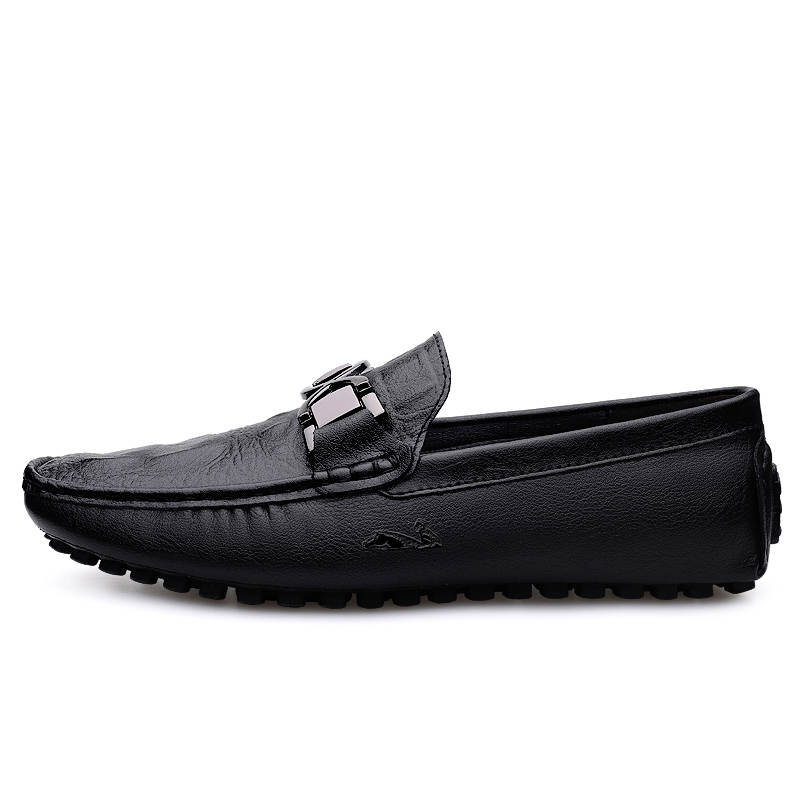YINGLUNQISHI Top Grain Cow Leather Gommino Loafers Men's