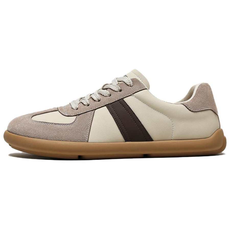 •QUNLANGSHIJIA Pu Low top Casual Shoes Men's Khaki