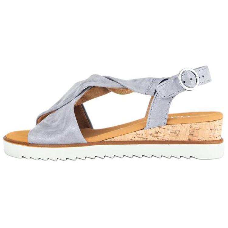 Gabor Gabor Leather One Strap Sandals 2.5cm Women's Blue