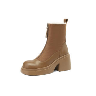 BAISHITING Cow Leather Ankle Boots 8cm Women's