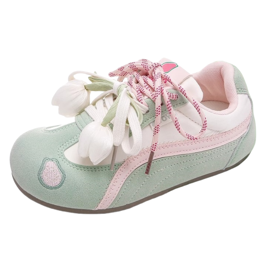 CPXO Synthetic Leather Low top Casual Shoes Women's Green Tulip Box