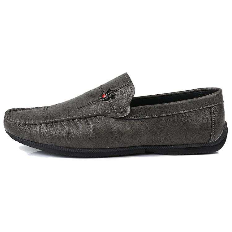 YINGLUNQISHI Cow Split Leather Casual Shoes Men's Gray