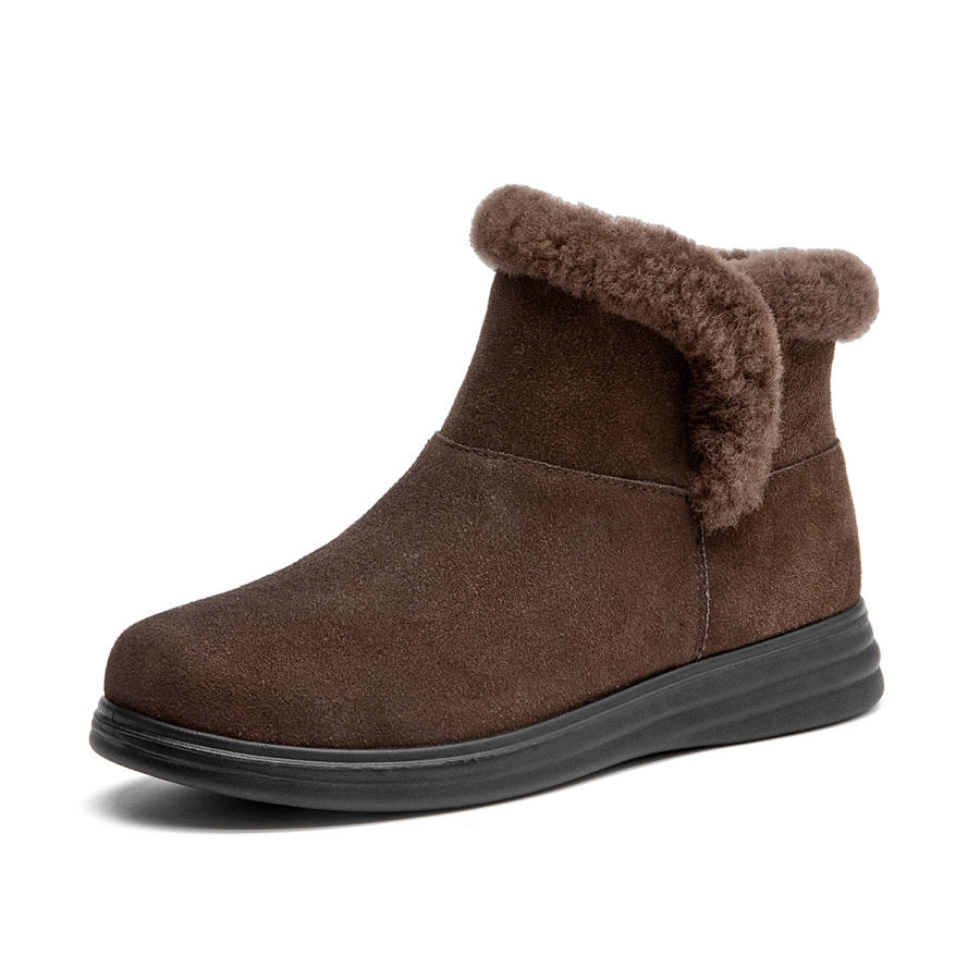 AOKANG Thermal Short Snow Boots Women's Brown
