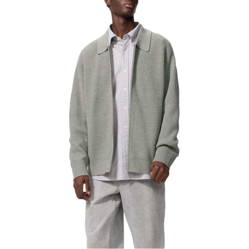 UNIQLO Jackets Men's Smoke Gray Pointed Collar Moderate Other
