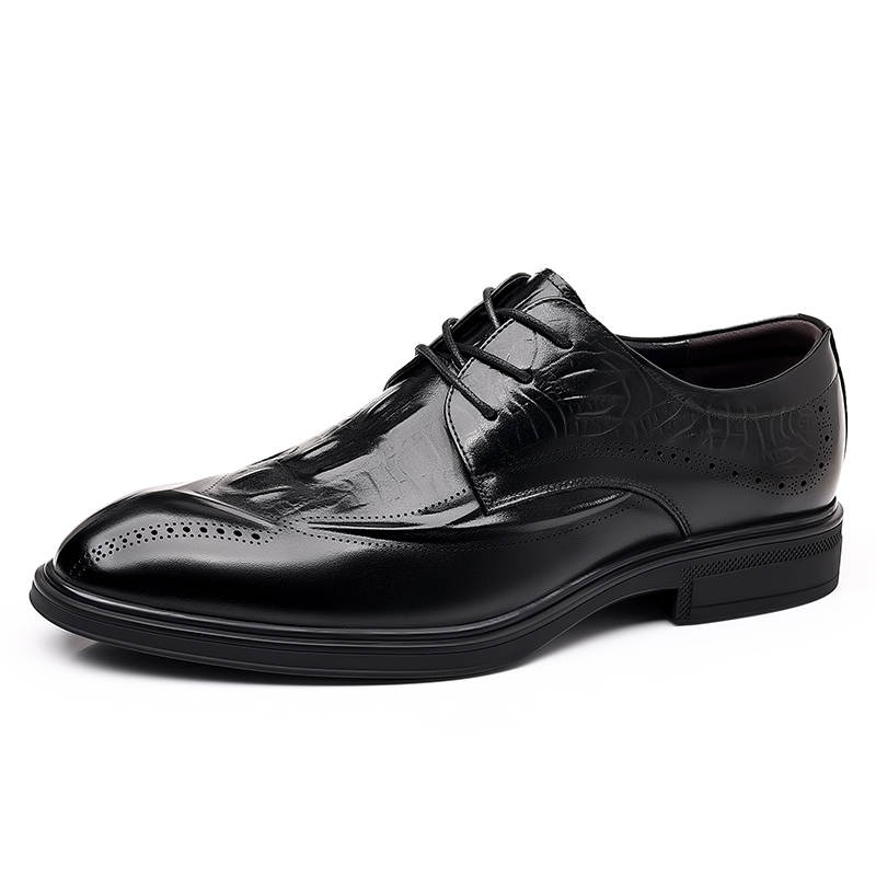 LUOMAIKE Cow Leather Dress Shoes Men's Black