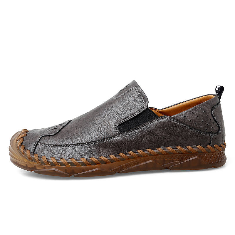 GONGNIUMEILI Gommino Loafers Men's Gray/Brown/Black
