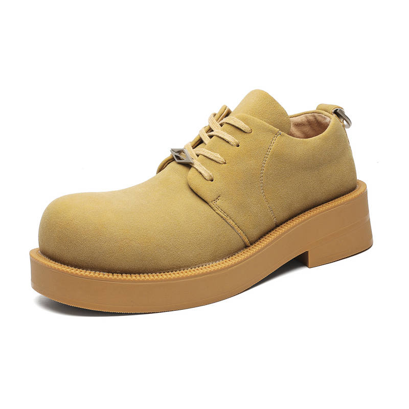 SOBB Microfiber Leather Cushioning Abrasion Resistant Cushioning, Wear Resistant Low top Casual Shoes Men's Yellow