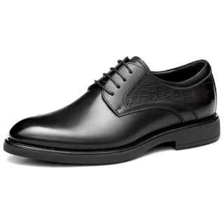 SAINT ANGELO Top Grain Cow Leather Business Commuting Dress Shoes Men's Black