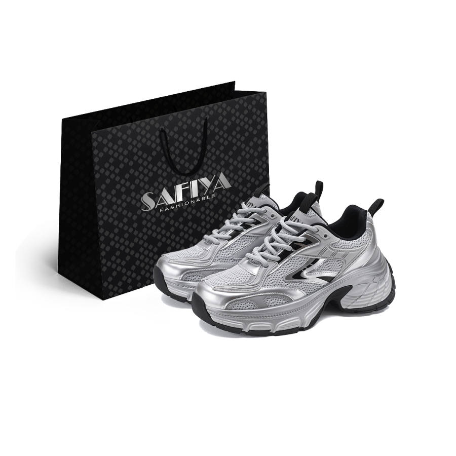 Safiya Low top Chunky Sneakers Women's Silver Gray