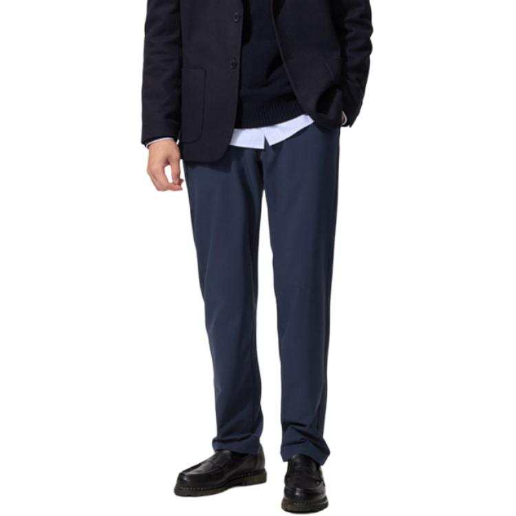 UNIQLO Casual Pants Men's Navy Blue Moderate Straight Fit Pants