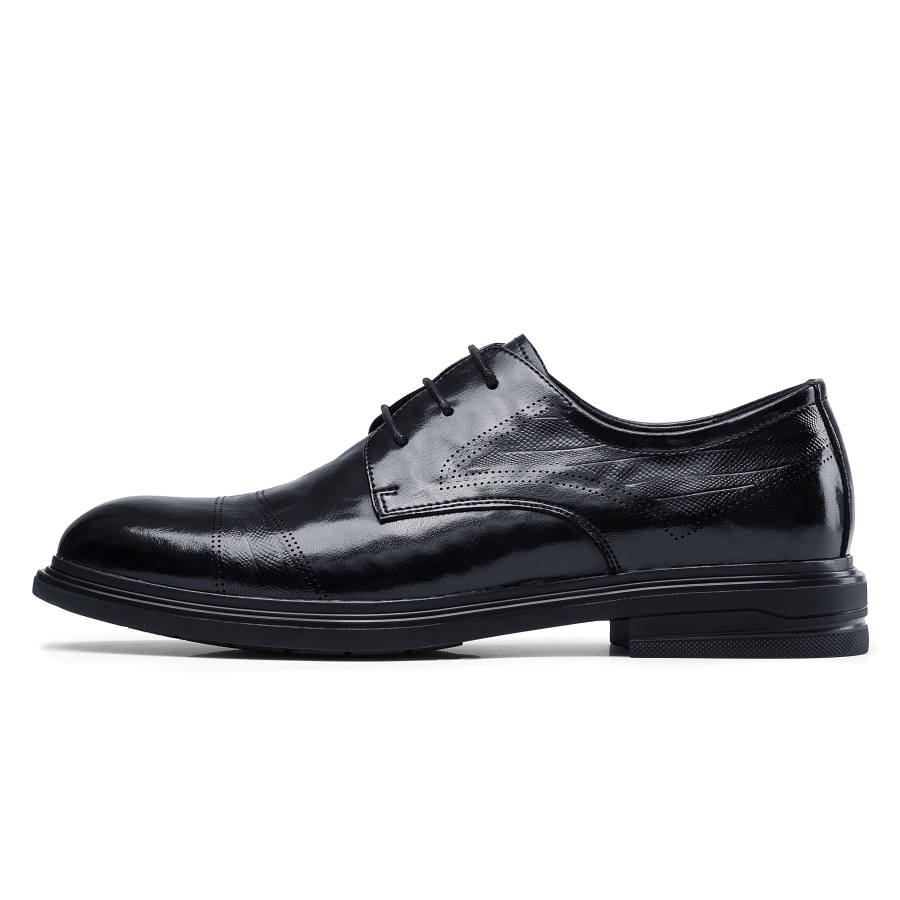 JOSINY Cow Split Leather Dress Shoes Men's Black
