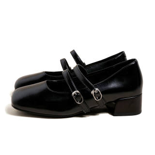 Ouumeis Microfiber Chunky Heel Mary Jane Shoes Women's