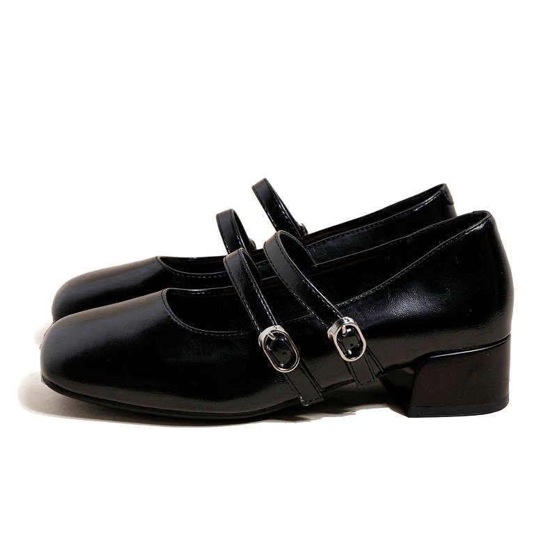 Ouumeis Microfiber Chunky Heel Mary Jane Shoes Women's