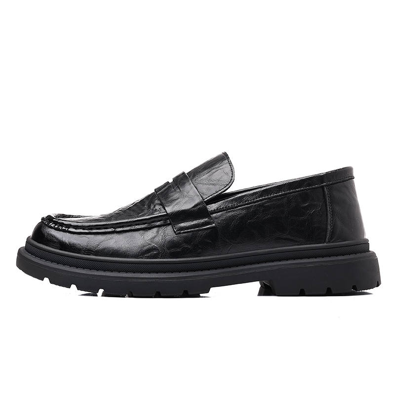 Shanpijiang Men's Casual Shoes Men's Low Top Black/Tea Brown