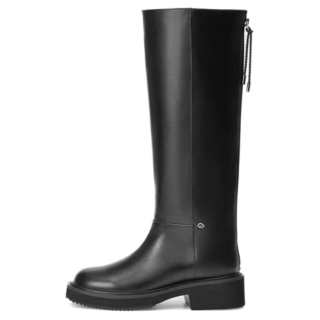 Lost In Echo Top Grain Cow Leather Knight Knee High Boots 5CM Women's