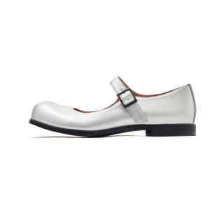 HOVANKI Cow Leather Mary Jane Shoes Unisex Silver