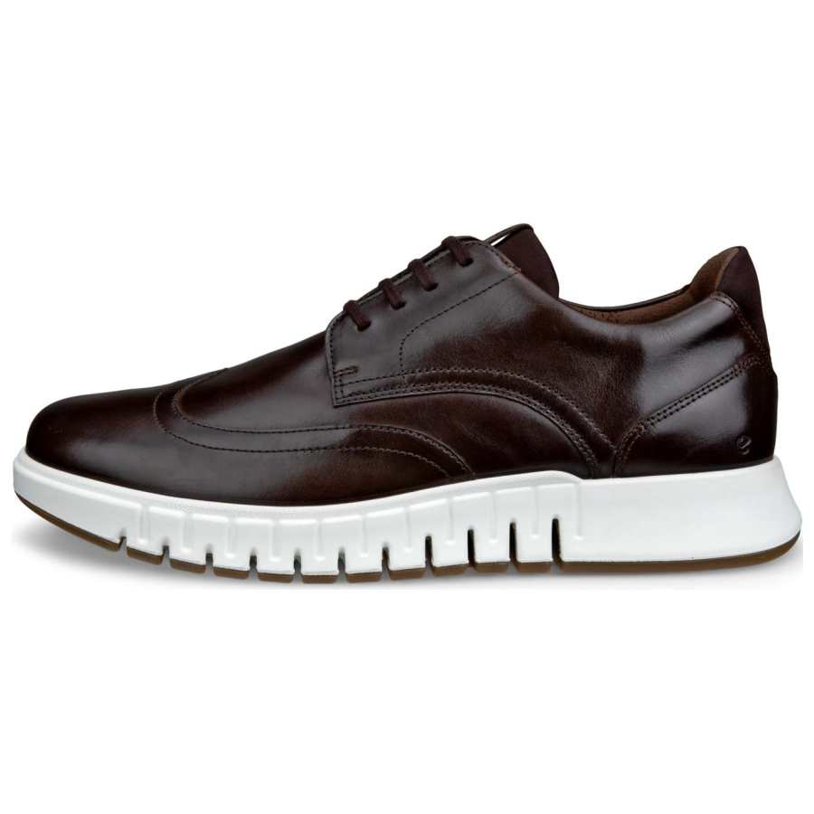 Ecco Gruuv Hybrid Leather Casual Shoes Men's Brown