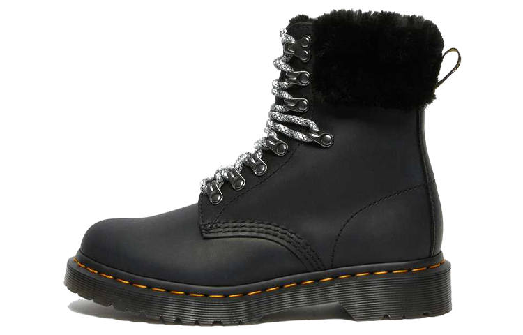 Dr.Martens Dr. Martens 1460 Stay Warm Wear Resistant Fur Combat Boots Black Women's