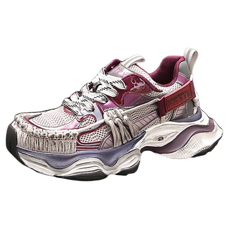 ZUOSAISI Mesh Abrasion Resistant Breathable Lightweight Height Increasing Low top Chunky Sneakers Men's