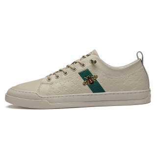 HENIBAOLUO Cow Split Leather Low top Skateboard Shoes Men's