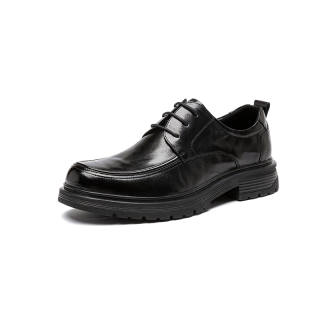 DAGUANGUIREN Casual Leather Shoes Unisex Low Top Black