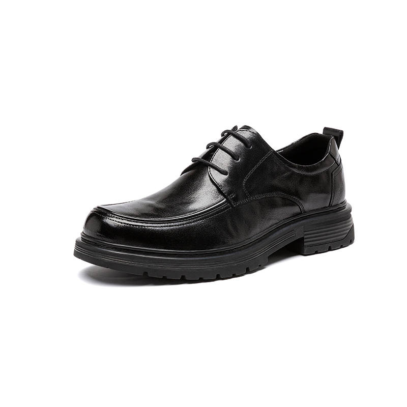 DAGUANGUIREN Casual Leather Shoes Unisex Low Top Black