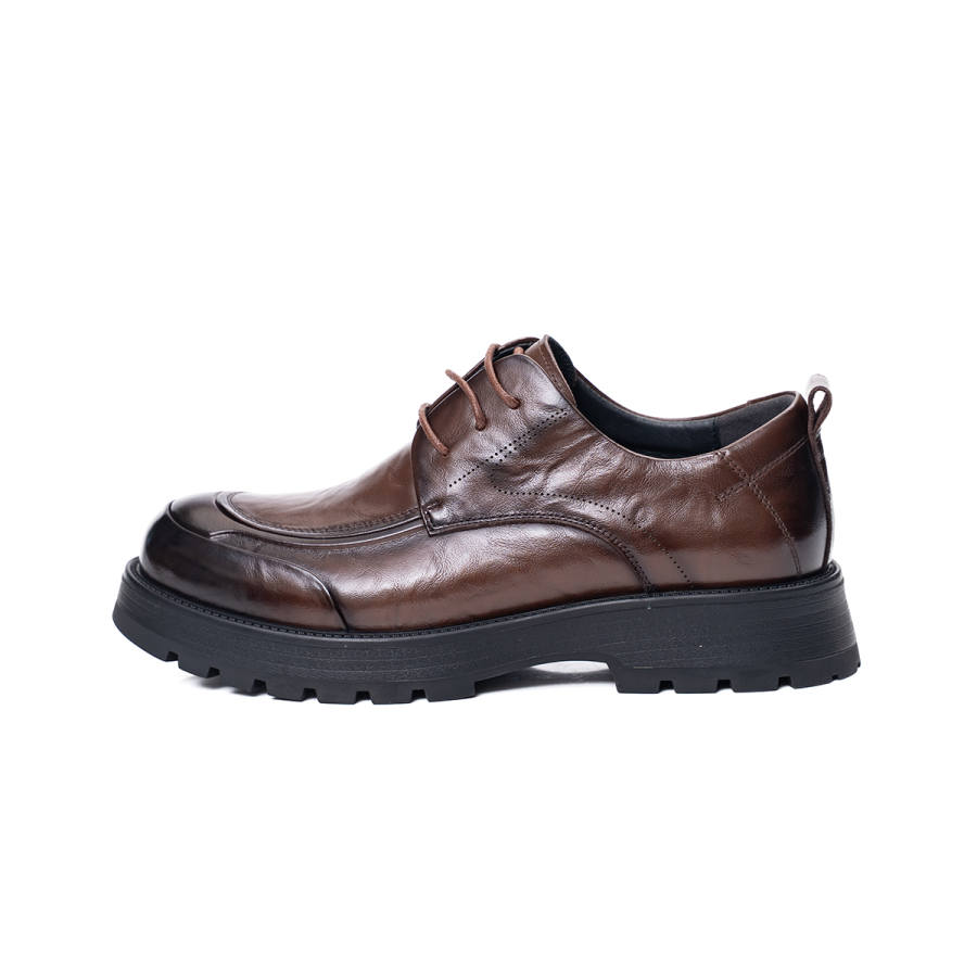 AQUASCUTUM Casual Leather Shoes Men's Low Top Black/Brown