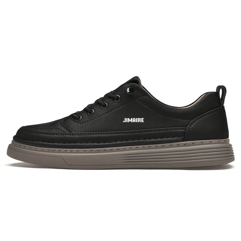 JINMAIWANG Top Grain Cow Leather Casual Low top Skateboard Shoes Men's