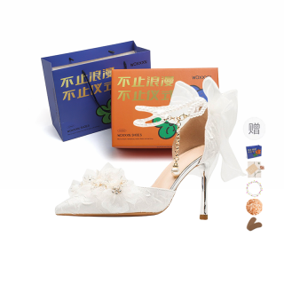 WOXXXN Slim Heel High Heels Women's White