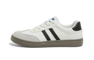 FOREVER 21 Abrasion Resistant Slip Resistant Low top Skateboard Shoes Men's Beige Black