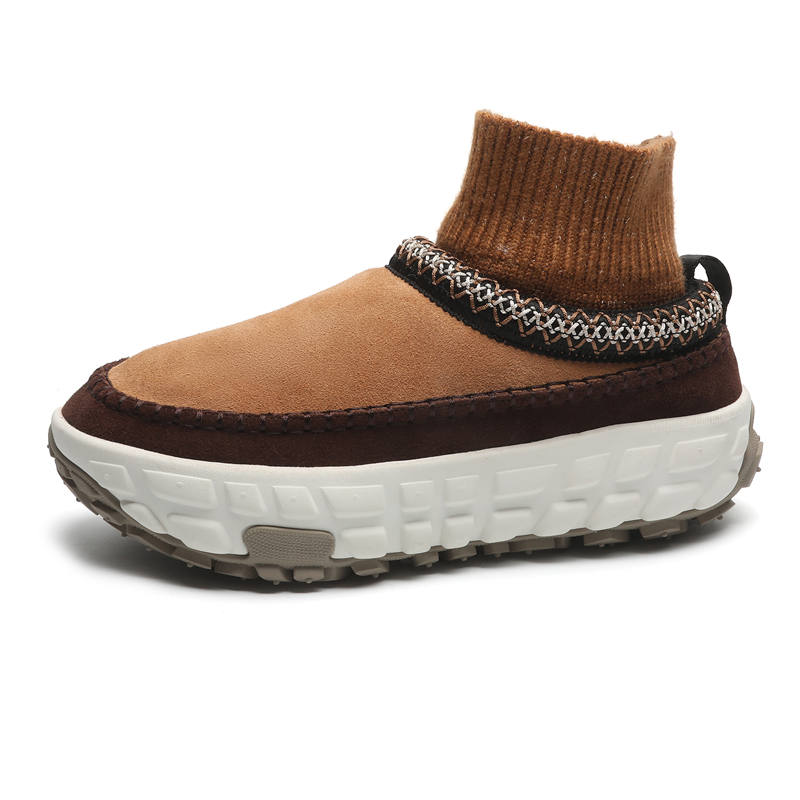 WEISHIBANGWEI WEISHIBANGWEI Thermal Slip Resistant Coverage Cuff Tire Sole Design Thickened And Fleece Lined Short Snow Boots Unisex