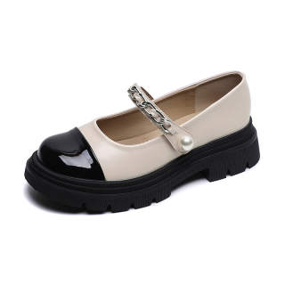 QITUMAUL Platform Mary Jane Shoes Women's Apricot