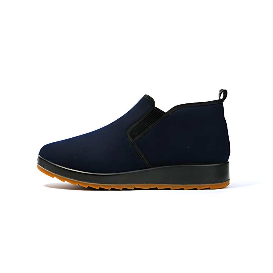 LAOMEIHUA Fabric Fleece Lined Comfortable Ankle Boots Men's Navy Blue