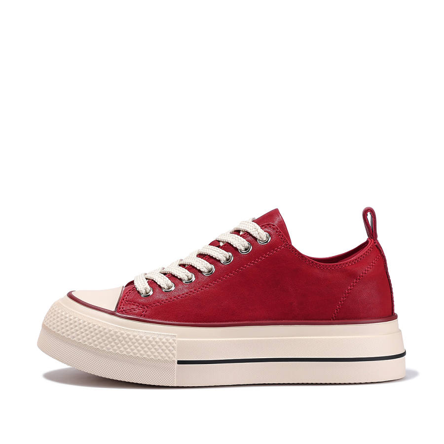 BELLALILY Top Grain Cow Leather Skateboard Shoes Women's