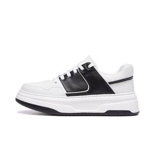 VICKI BROWN Cow Leather Low top Skateboard Shoes Men's Black White